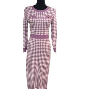 SHEIN Houndstooth Sweater Dress Purple Women Size Small
